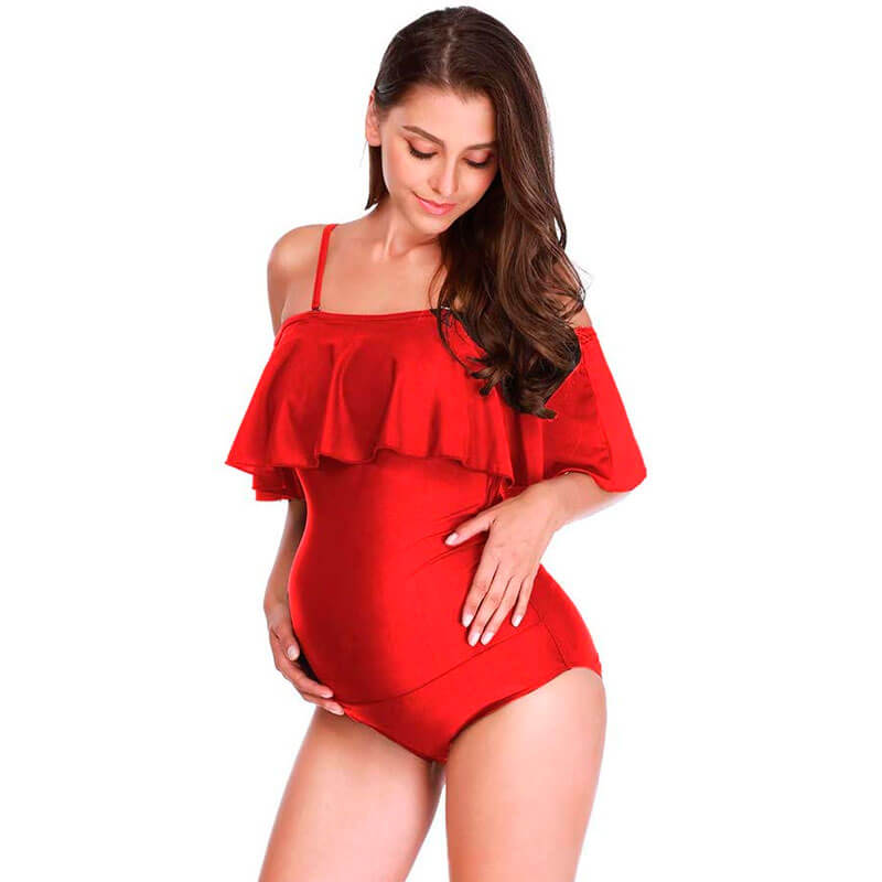 ▷ Traje de Baño Rojo para Embarazada | Productos De Playa