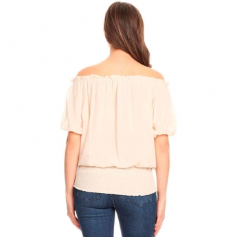 Blusa Beige de Manga Corta