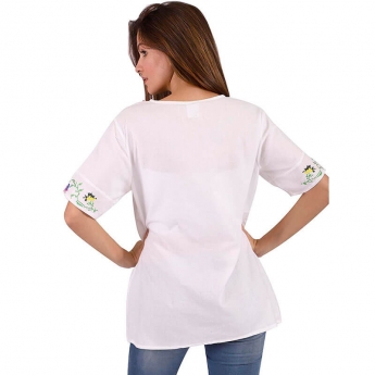 Blusa Blanca con Bordado de Mariposa