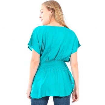 Blusa Turquesa con Bordado