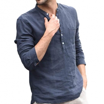 Camisa Casual Azul