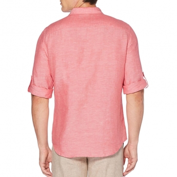 Camisa Rosa Manga Enrollada 