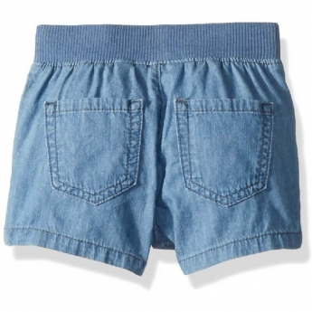 Short Azul con Cintura de Tela