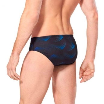 Slip Negro con Detalles Azules